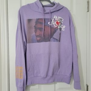 2PAC Poetic Justice Hoodie Sweatshirt L Lavender EUC A Street Romance 🩷 Unisex